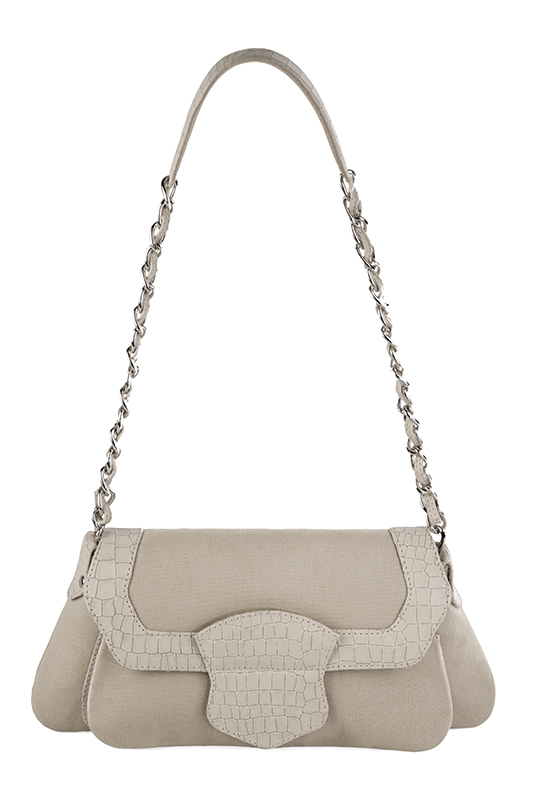Dress small handbag in silver and champagne white - Top view